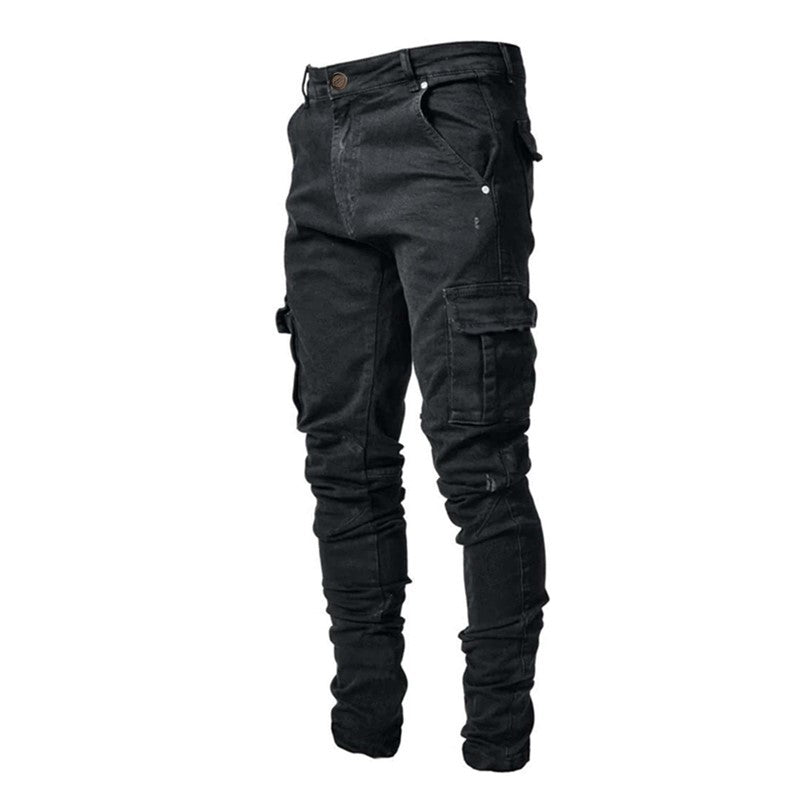 Herren Cargo Jeans im lässigen Design mit strukturierten Taschen EB