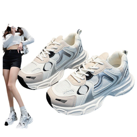 Damen moderne Sport Sneakers mit atmungsaktiver Oberflächenstruktur und stoßdämpfender Sohle EB
