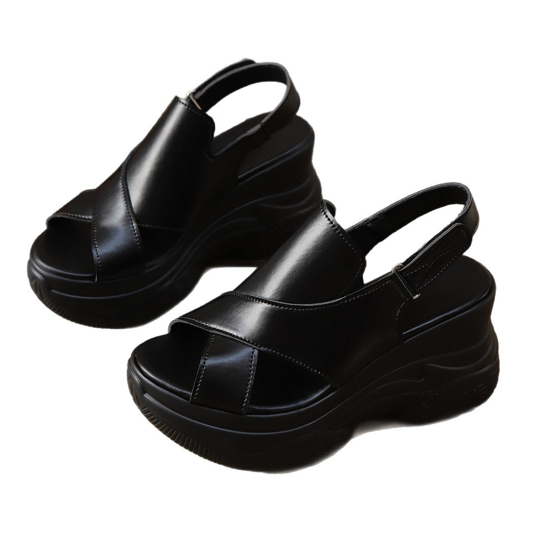 Damen komfortable Wedge-Sandalen mit modernem Cross-Design EB