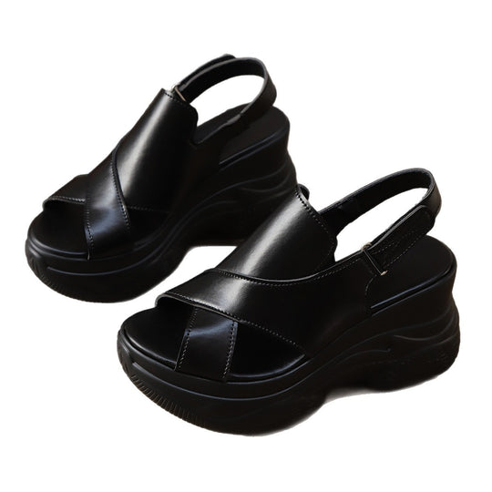Damen komfortable Wedge-Sandalen mit modernem Cross-Design EB