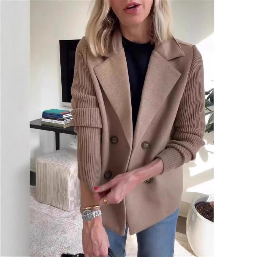 Damen Modischer Oversized-Blazer mit Doppelreihe EB
