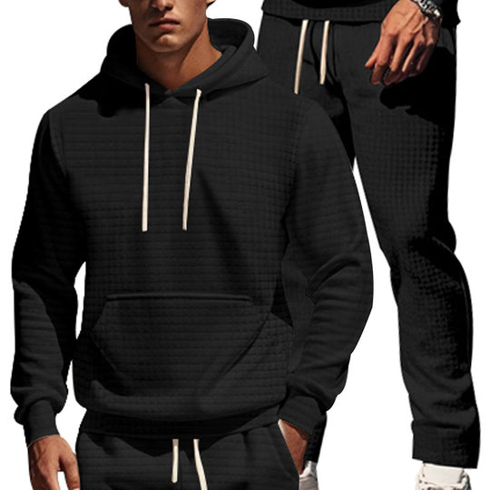 Herren lässiger Kapuzenpullover mit strukturiertem Design und praktischen Taschen EB