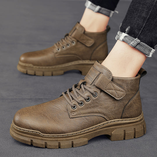 Herren robuste Schnürstiefel mit verstellbarem Riemen EB