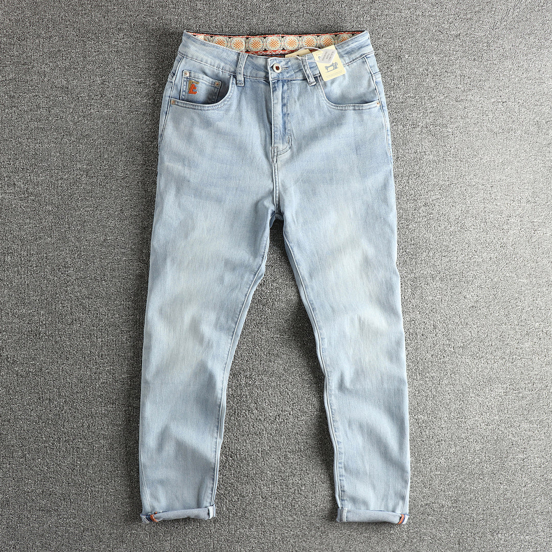 Damen Slim-Fit Jeans mit hohem Bund und Vintage-Effekt EB