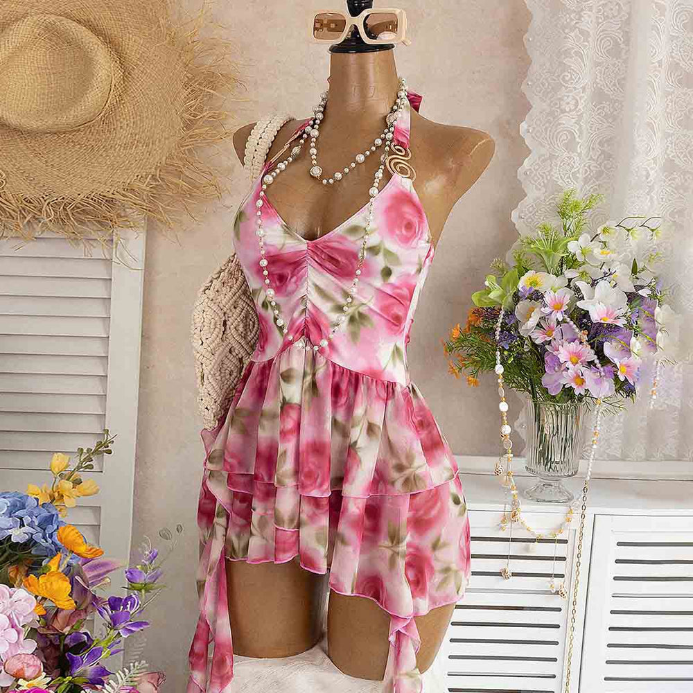 Damen Sommerkleid mit floralem Design EB