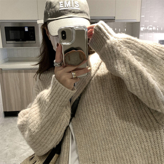 Damen Langstrickjacke mit eleganter Rippstruktur und praktischen Taschen EB
