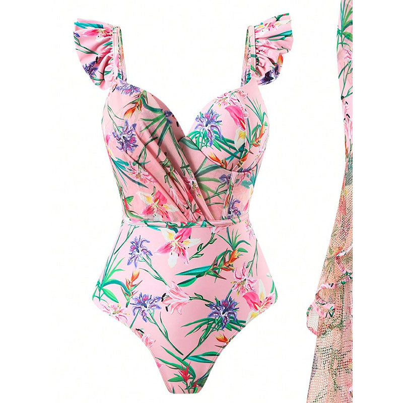 Damen Badeanzug mit elegantem Wickelrock EB