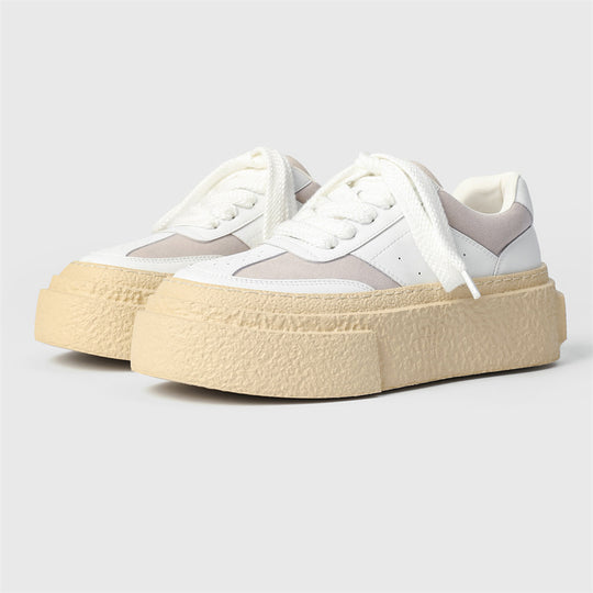 Damen Modische Plateau Sneakers mit strukturierter Sohle EB