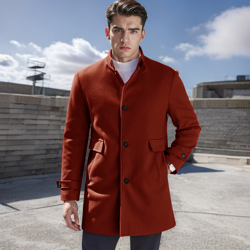 Herren eleganter Außenmantel mit praktischen Taschen EB