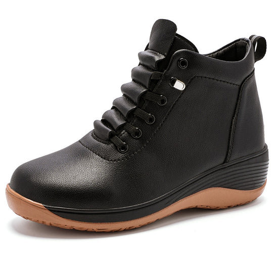Damen Komfortable High-Top Sneakers mit elastischer Schnürung und dämpfender Sohle EB