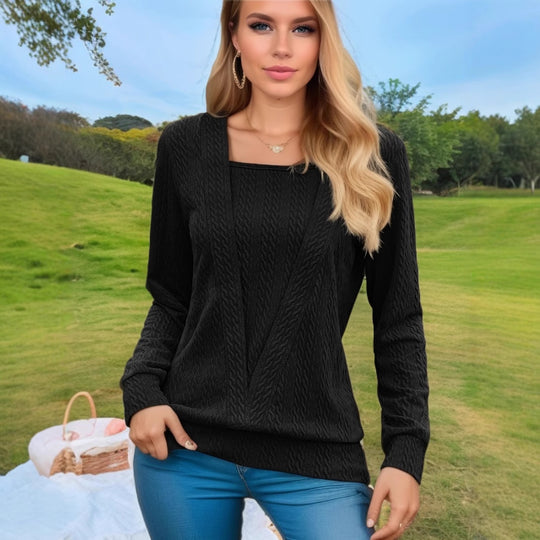 Damen Pullover mit Zopfmuster EB
