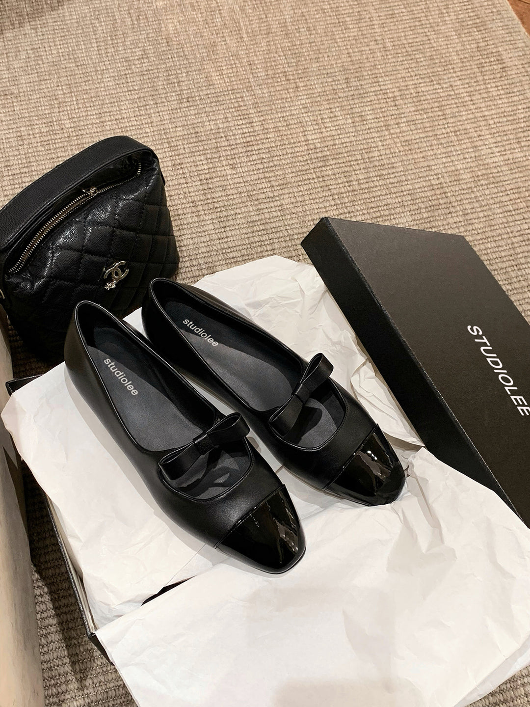 Damen Ballerinas mit dekorativem Schleifenakzent und glänzender Spitze EB