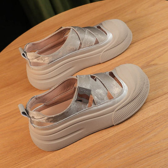 Damen Komfortable Plateau Slipper EB