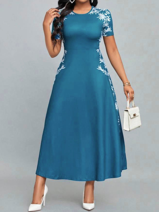 Damen Elegantes Maxikleid mit floralen Stickereien EB