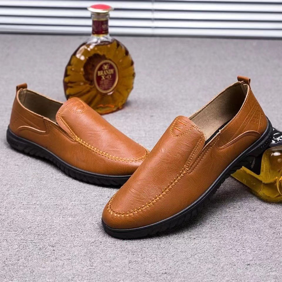 Herren Bequeme Leder Slipper Schuhe EB