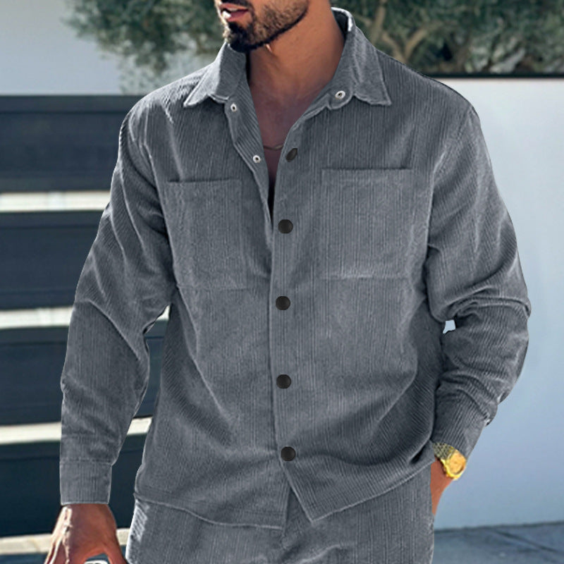 Herren Fleecejacke mit strukturiertem Design und praktischen Taschen EB