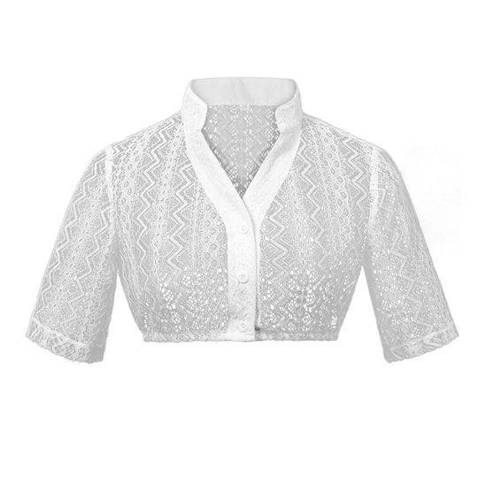 Damen nan zarter Spitzenbolero mit Stehkragen und kurzem Taillenschnitt EB