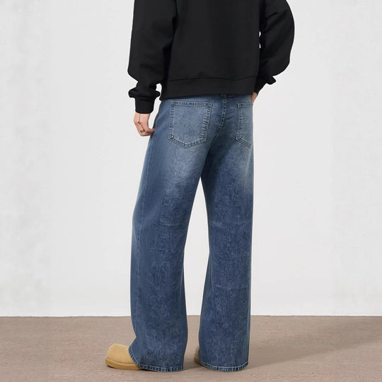 Herren lässige Bootcut Jeans mit modernen Waschungen EB