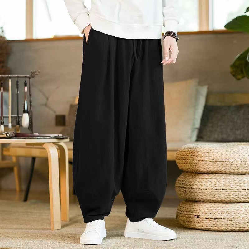 Unisex nan moderner Oversize Harem-Jogger mit tiefem Schritt, Tunnelzug und seitlichen Eingrifftaschen EB