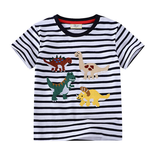 Jungen T-Shirt mit bunten Dinosaurier-Applikationen EB