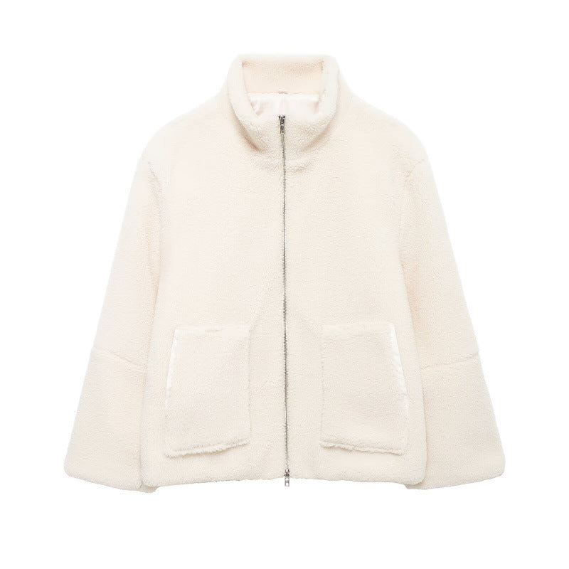 Damen Flauschige Teddyjacke EB