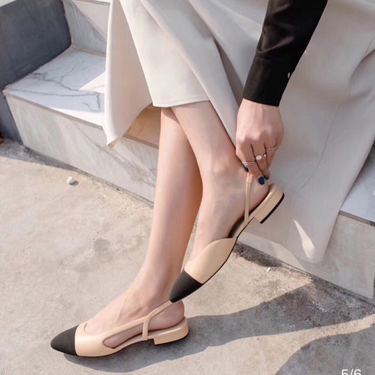 Damen Slingback Ballerinas mit elegantem Kontrastdesign EB