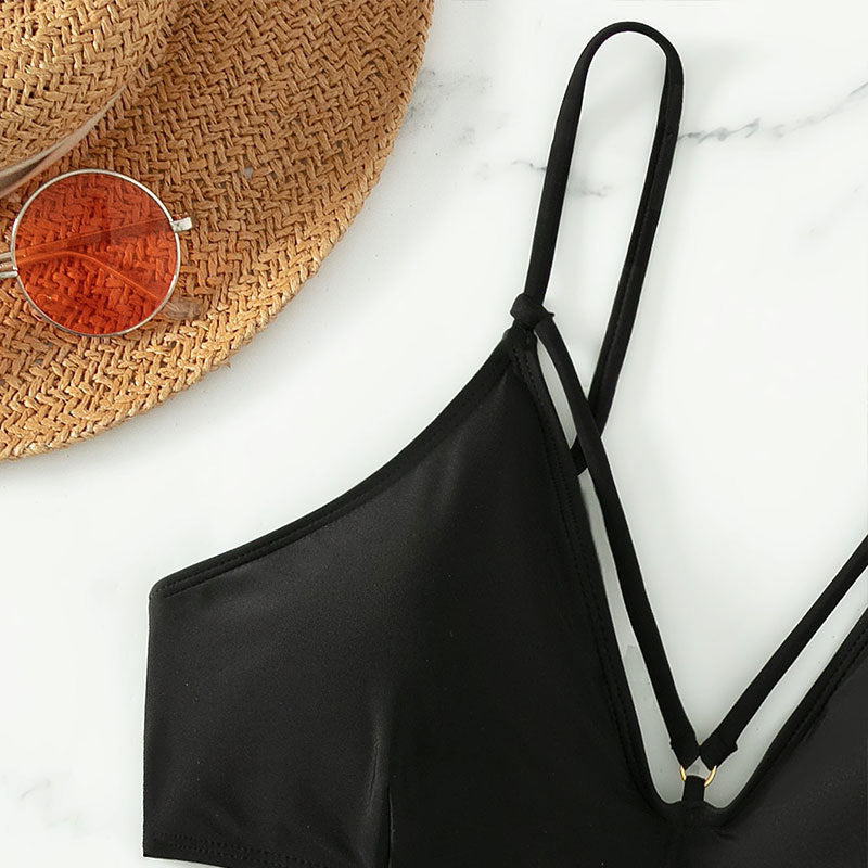 Damen Triangel-Bikini mit verstellbaren Trägern und raffiniertem Schnitt EB