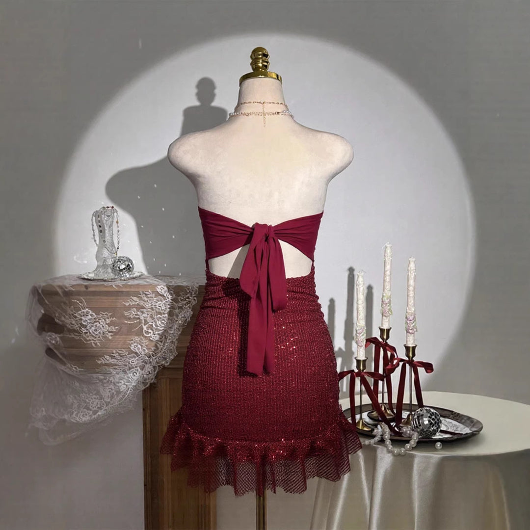 Damen Glamouröses Pailletten Kleid EB