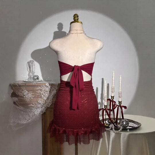 Damen Glamouröses Pailletten Kleid EB