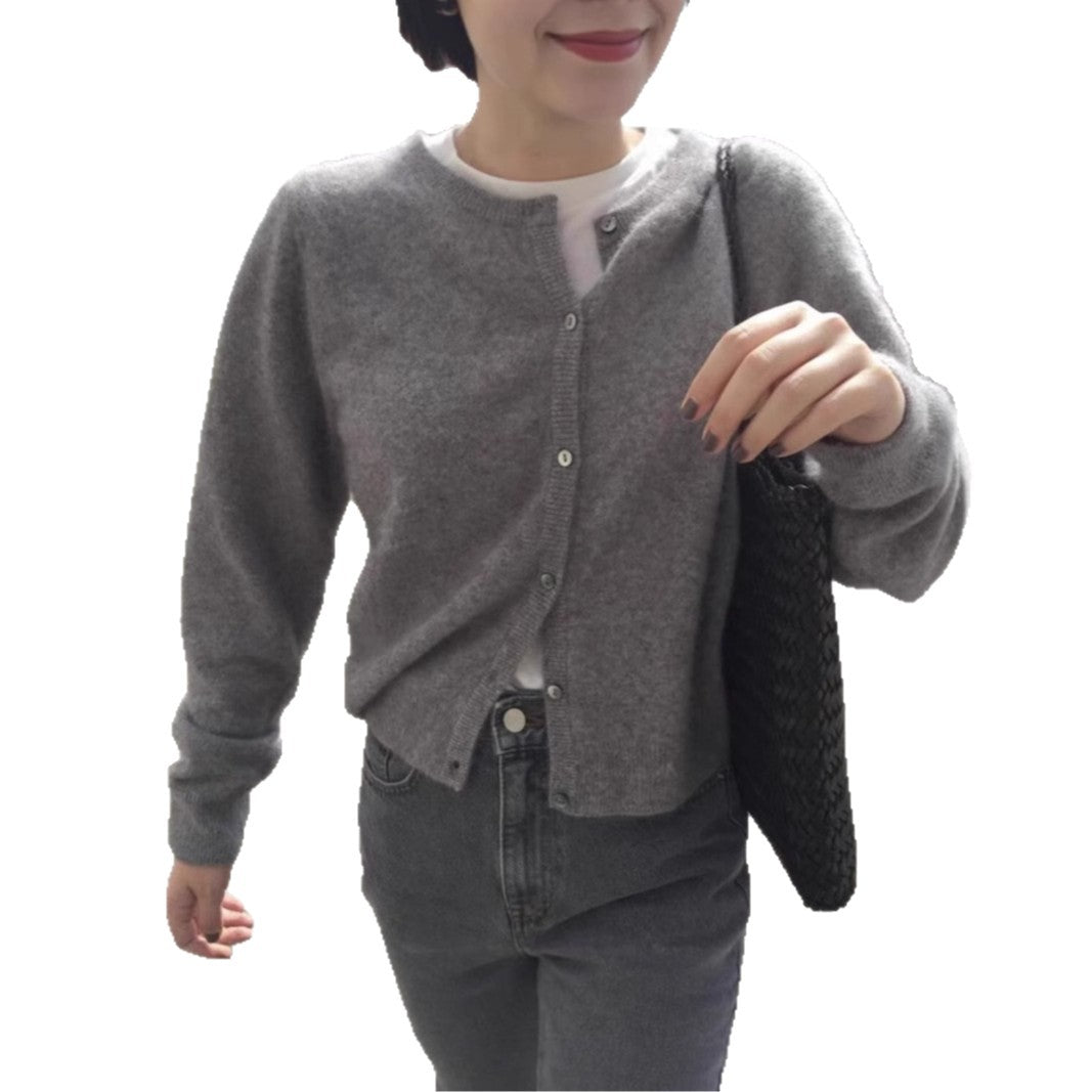 Damen feine Strickjacke mit Knopfleiste und weichem Material EB