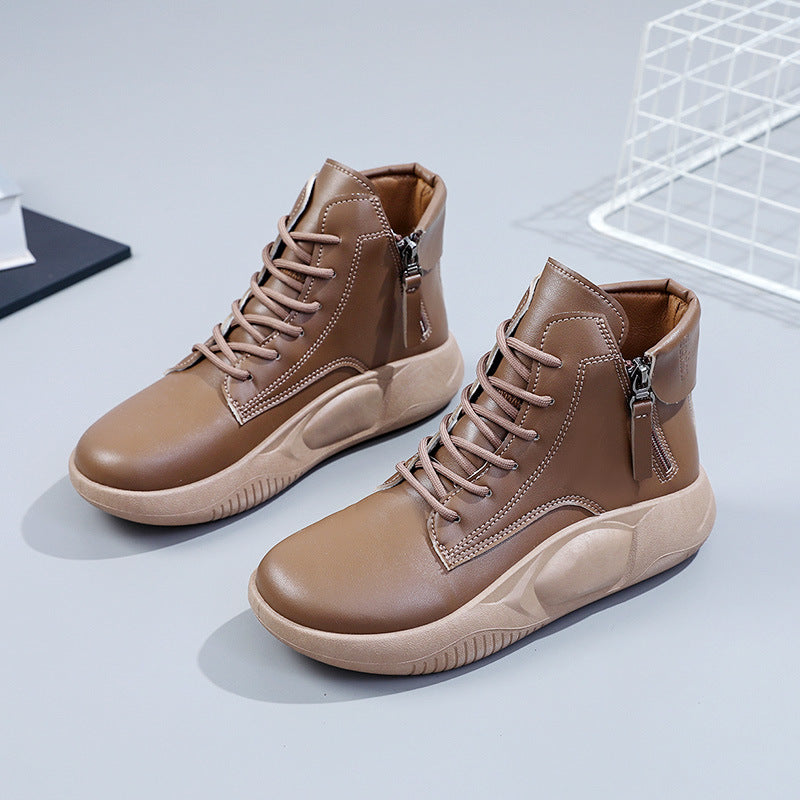 Damen modische High-Top Sneakers mit seitlichem Reißverschluss EB