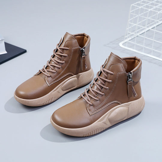 Damen modische High-Top Sneakers mit seitlichem Reißverschluss EB