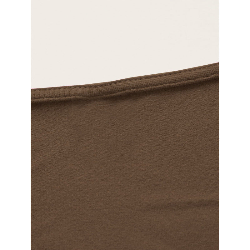 Damen Einseitig drapiertes Crop-Top mit Bindegürtel EB