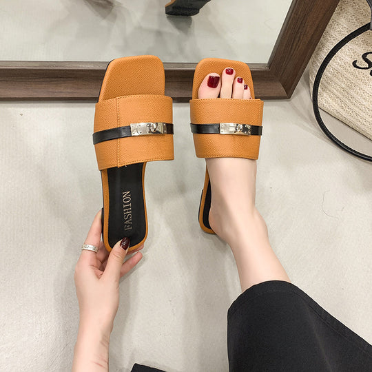 Damen Modische Slip-On Sandalen mit eleganten Riemen und schickem Design EB