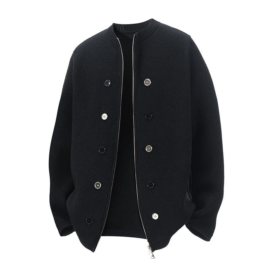 Damen Strickjacke mit hohem Kragen und dezenten Knopfdetails EB