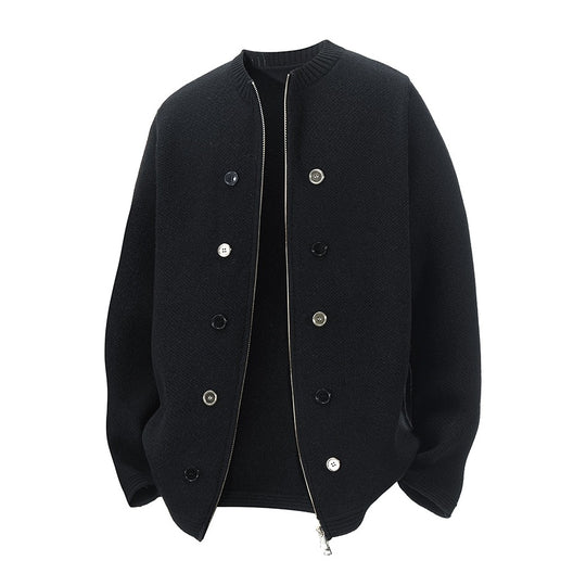 Damen Strickjacke mit hohem Kragen und dezenten Knopfdetails EB