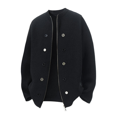 Damen Strickjacke mit hohem Kragen und dezenten Knopfdetails EB