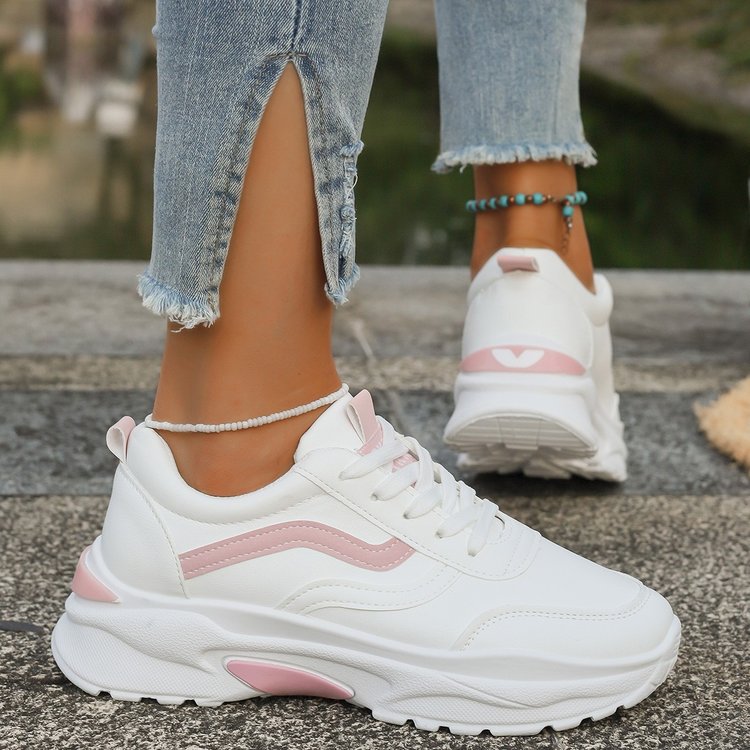 Damen modische Sneaker mit dicker profilierter Sohle und sportlichem Design EB