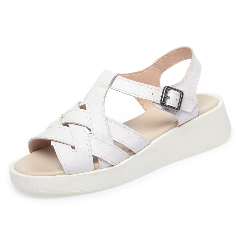 Damen Wedge-Sandaletten mit elastischem Riemendesign und komfortabler Sohle EB