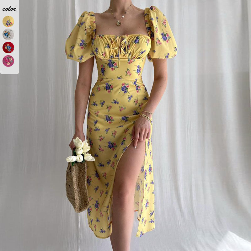 Damen Elegantes und verspieltes Blumenkleid EB