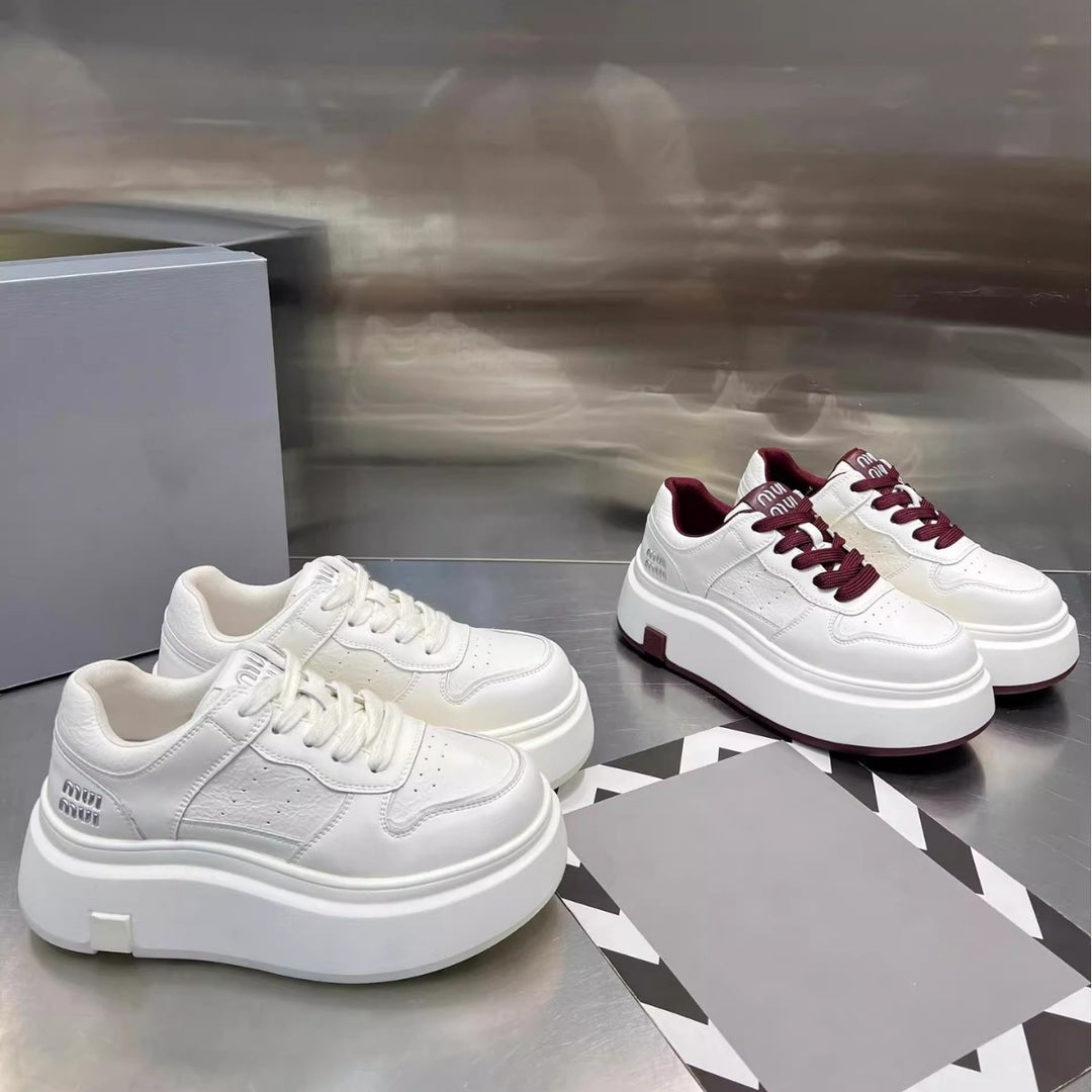 Damen Chunky Sneaker mit hoher Plattform und atmungsaktiver Obermaterialstruktur EB