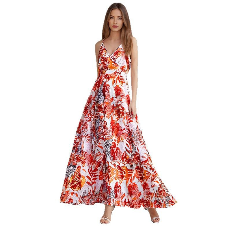 Damen Maxikleid mit elegantem floralem Schnitt EB