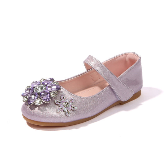 Damen Ballerinas mit glitzernden Blumenapplikationen EB