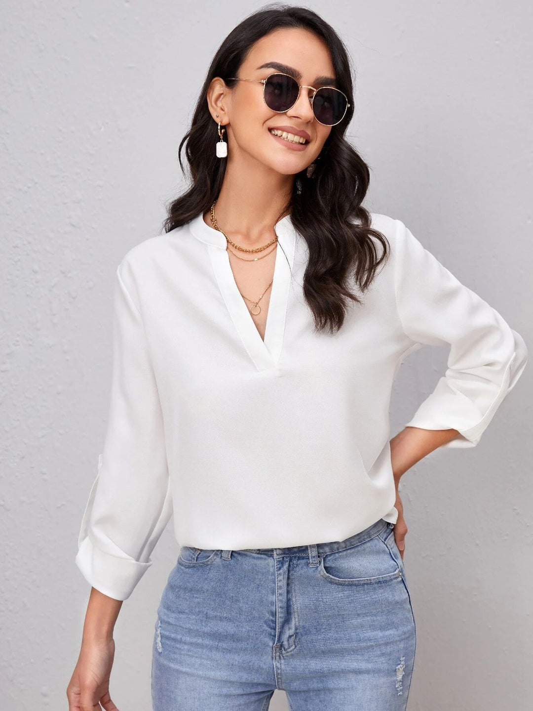 Damen Elegantes und modernes Blusenshirt EB