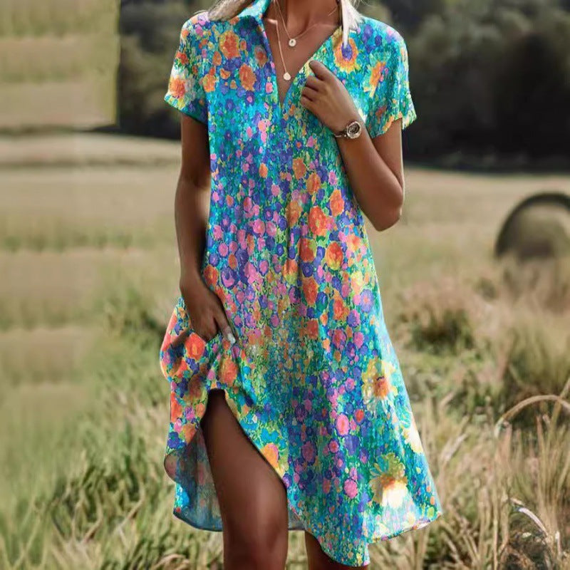 Damen Sommerkleid mit floralen Mustern EB