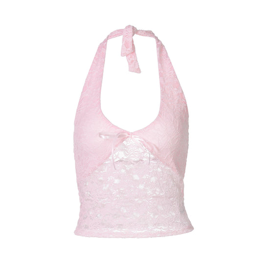 Damen Haltertop aus feiner Spitze EB
