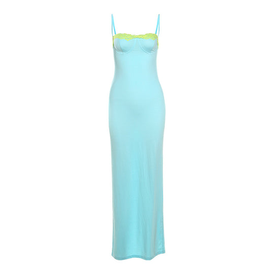 Damen Langarm Nachtkleid mit eleganter Spitzenverzierung EB