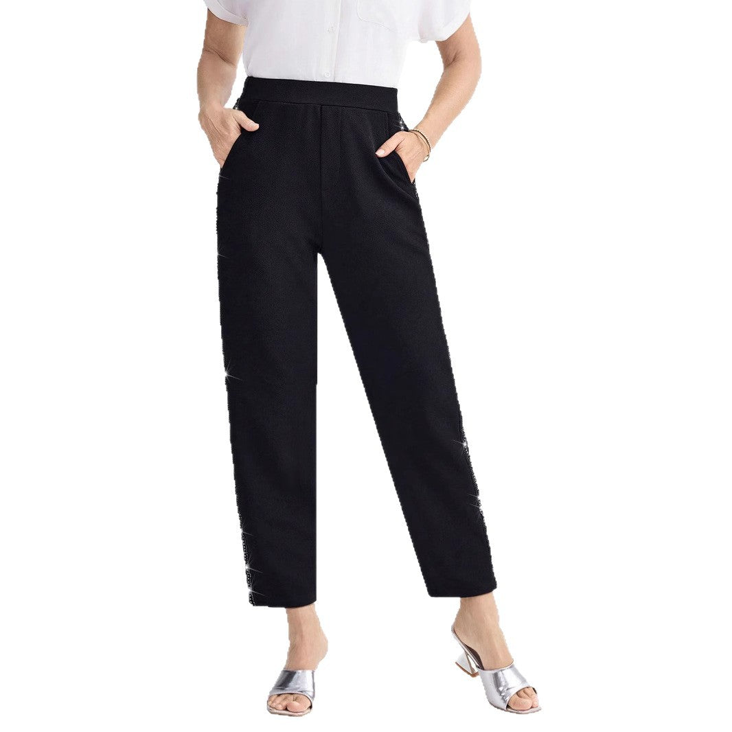 Damen Elegante und bequeme Hose mit seitlichen Taschen EB