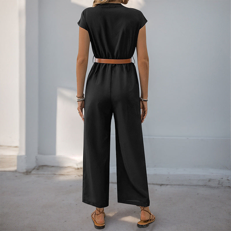 Damen Jumpsuit mit weichem Material und tailliertem Schnitt Heidi-Mode