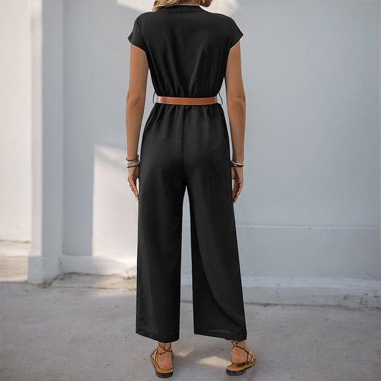 Damen Jumpsuit mit weichem Material und tailliertem Schnitt Heidi-Mode